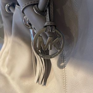 MK Michael Kors Light Grey Leather Tote